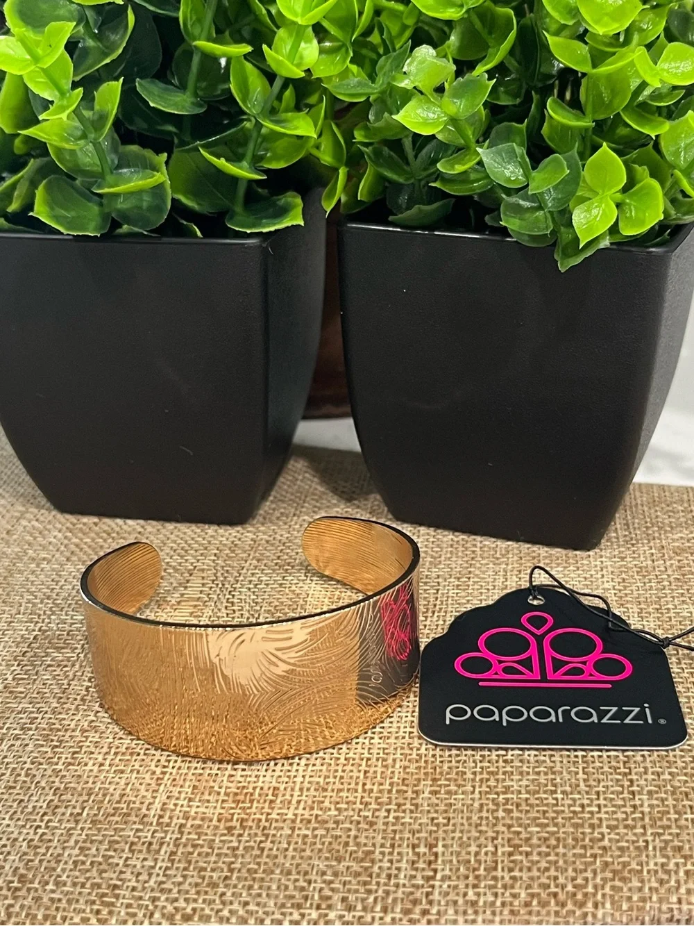 paparazzi Gold Textured Open Cuff Bracelet